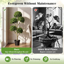 46-Inch Artificial Boxwood Topiary Tree Fake Potted Boxwood Tree with 5 Ball by LJGDeals