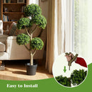 46-Inch Artificial Boxwood Topiary Tree Fake Potted Boxwood Tree with 5 Ball by LJGDeals