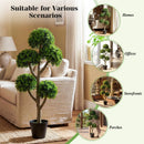 46-Inch Artificial Boxwood Topiary Tree Fake Potted Boxwood Tree with 5 Ball by LJGDeals