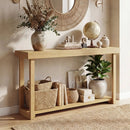 46 Inch Solid Wood Console Table 2-Tier Narrow Farmhouse Sofa Table by LJGDeals
