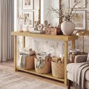 46 Inch Solid Wood Console Table 2-Tier Narrow Farmhouse Sofa Table by LJGDeals