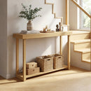 46 Inch Solid Wood Console Table 2-Tier Narrow Farmhouse Sofa Table by LJGDeals