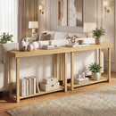 46 Inch Solid Wood Console Table 2-Tier Narrow Farmhouse Sofa Table by LJGDeals