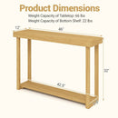 46 Inch Solid Wood Console Table 2-Tier Narrow Farmhouse Sofa Table by LJGDeals