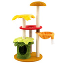 46 Inch Tall Cat Tree Multi-Level with Padded Perch and Hanging Basket Bed by DirectDeals