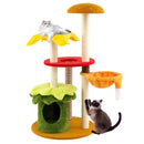 46 Inch Tall Cat Tree Multi-Level with Padded Perch and Hanging Basket Bed by LJGDeals