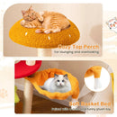 46 Inch Tall Cat Tree Multi-Level with Padded Perch and Hanging Basket Bed by LJGDeals