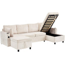 Sectional Sofa Bed With Pull Out Sleeper, USB Ports, Cup Holders by HouseOfZazla