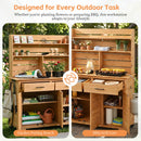 TOPMAX 65''H Large Garden Potting Bench with Lockable Wheels and Storage Cabinet by HouseOfZazla