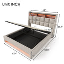 Upholstered Platform Bed With A Hydraulic Storage System, LED And USB Charging (Without Mattress) by Unique Piece Furniture