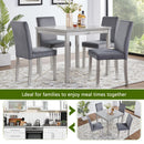 5 Pieces Wooden Dining Table Set, Square Table And 4 Upholstered Chairs by HouseOfZazla