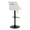 Hannah - Transitional Adjustable Barstool With Swivel With Rounded T Footrest (Set of 2) by HouseOfZazla