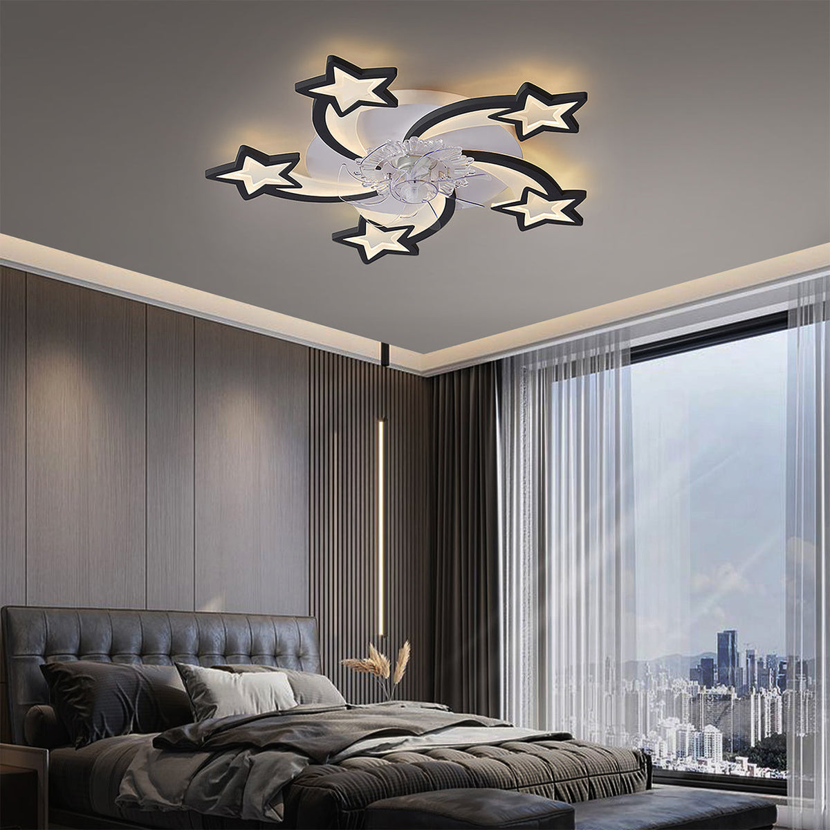 29 Inches Ceiling Fan with Lights Remote Control Dimmable LED, photo 2 of 7