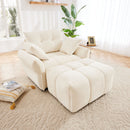Ergonomic Single Seater Sofa With Ottoman, High Resilience Support Cushions by HouseOfZazla