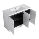 Contemporary Freestanding Bathroom Vanity With Resin Sink & Soft-Close Cabinet Doors by HouseOfZazla