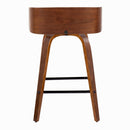 Maya - Mid Century Modern Fixed Height Counter Stool With Swivel And Square Footrest (Set of 2) by HouseOfZazla