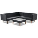 4-Piece Outdoor Wicker Sofa Set with Colorful Pillows