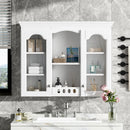 Wall-Mounted Medicine Cabinet With 2 Glass Doors, Adjustable Shelves - White