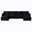 Modern Comfy Deep Seat Modular Sectional Sofa Cloud Couch With Ottoman by HouseOfZazla