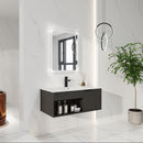 Wall Mounted Floating Bathroom Vanity With Open Shelf & Soft Close Door