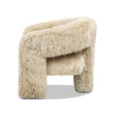 Avalon - Genuine Sheepskin Fur Split Barrel Back Accent Chair - Natural Blonde by HouseOfZazla