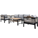 4 Pieces Outdoor Sectional Sofa Set 5 Person Patio Seating Group Outdoor Conversation Set With Cushions And A Coffee Table For Patios by HouseOfZazla