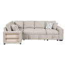 U-Shaped Sectional Sofa Pull-Out Sofa Bed With Two USB Ports, A Storage Chaise Lounge And Four Back Pillows For Living Room by HouseOfZazla