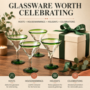 Mexican Hand Blown Martini & Margarita Glasses - Set of 4-10oz