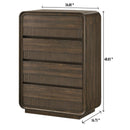 Flair Rounded Edges 1 Piece Chest, 5 Drawer Storage Bedroom Furniture - Brown by HouseOfZazla