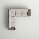 Wide Outdoor Wicker Patio Sectional With Cushions & Reversible Design - Gray by HouseOfZazla