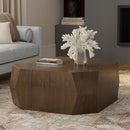 Eisley - Coffee Table With Geometric Design, - Walnut by HouseOfZazla