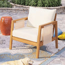 Outdoor Club Chair, Acacia Wood Frame with Textilene Accents by HouseOfZazla
