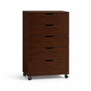 Modern 5 Drawer Dresser With Wheels