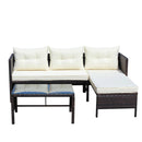 Outdoor Patio Furniture 3-Piece Conversation Set with Wicker Rattan Sectional Sofa by HouseOfZazla
