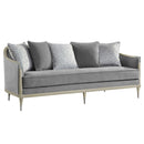 Fernando - Sofa With 5 Pillows - Gray Chenille & Champagne by Unique Piece Furniture