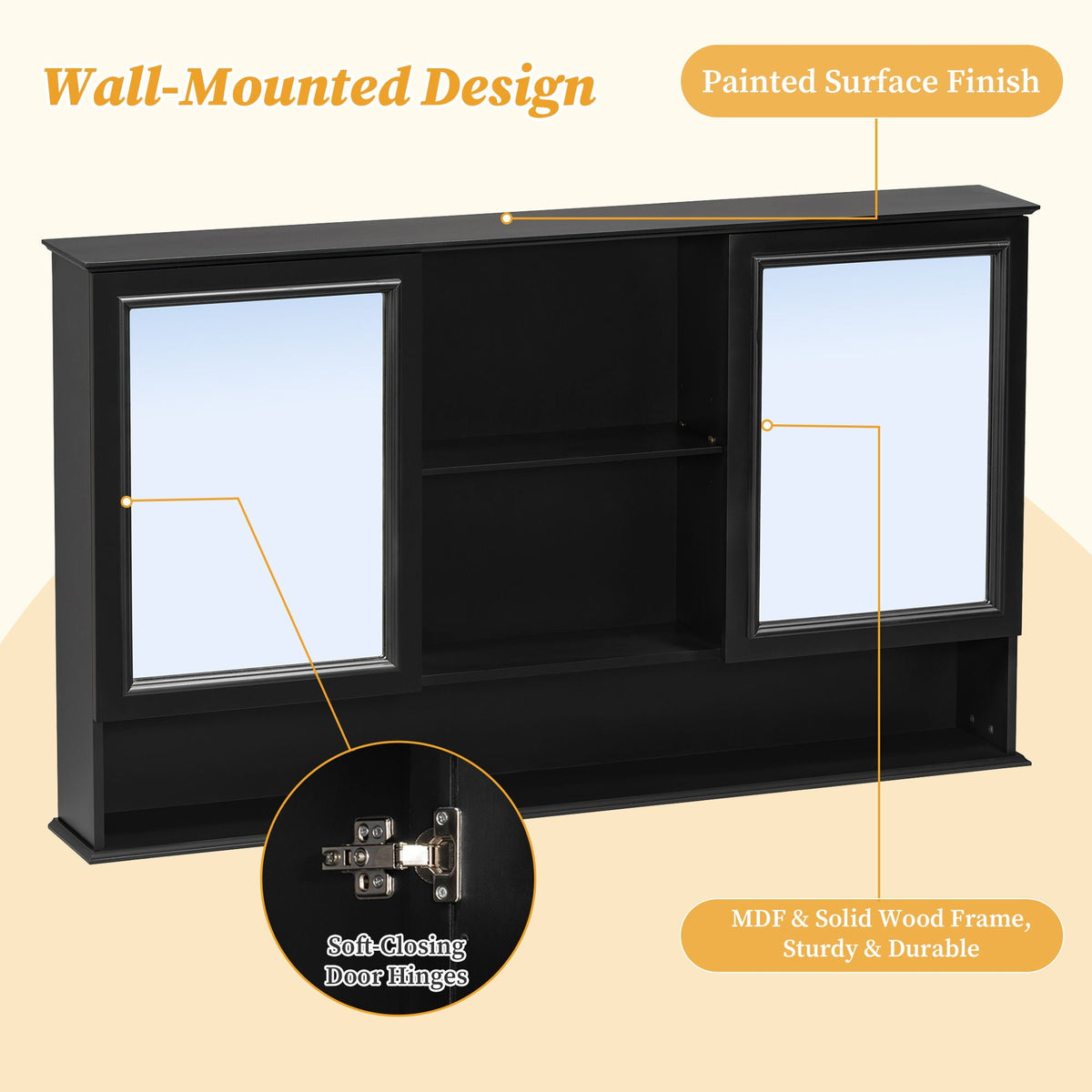 Double Sink Bathroom Vanity Set with Wall Mount Mirror Cabinet, photo 17 of 40