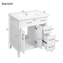 Modern Bathroom Vanity With Ceramic Sink, Soft Close Storage Cabinet by Unique Piece Furniture