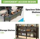 9X10FT Hardtop Grill Gazebo, Lean To Outdoor BBQ Gazebo with Storage Shelves and Expansion Platform by HouseOfZazla