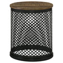 Drum Base Accent Table - Brown