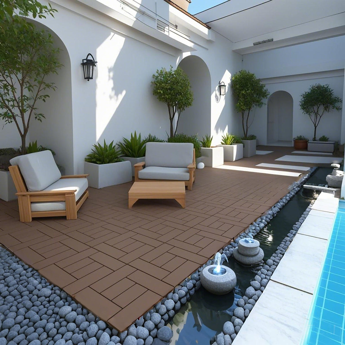 Patio Diy Module Interlocking Decking Tiles Floor, Outdoor And Indoor, Easy And Quick Installation, photo 6 of 12