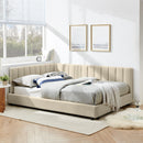 Mid-Century Upholstered Tufted Bed Frame With Backrest And Armrests by Unique Piece Furniture