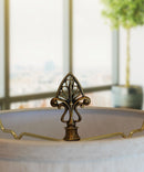 Vintage Filigree Lamp Finial Antique Brass, 3.2"h