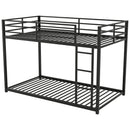 Metal Bunk Bed, Low Bunk Bed With Ladder by HouseOfZazla