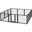 Dog Playpen Outdoor, 12 Panel Dog Fence 24" Pet Pen for Small Dogs Pet Exercise Pen for Puppy/Rabbit/Small Animals Portable Playpen for RV Camping Garden Yard, Indoor. Black, 22.2" W x 23.6" H.