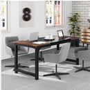 Executive Office Desk, Large Computer Workstation With Thick Frame - Brown / Black by HouseOfZazla