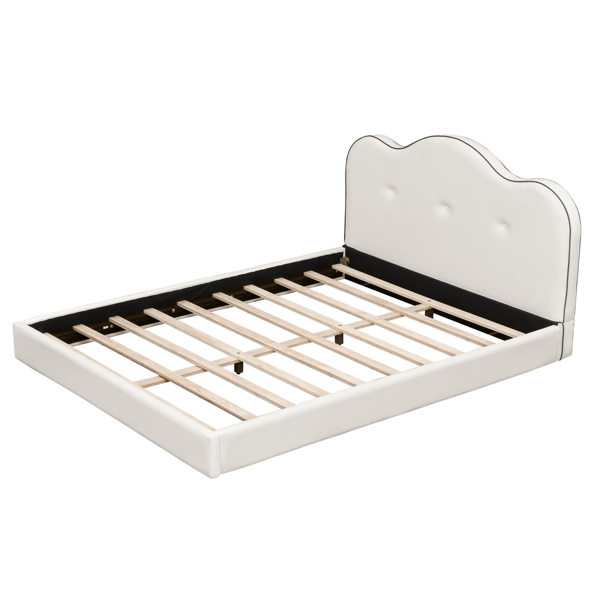 Upholstered Platform Bed With Sturdy Frame And Headboard, photo 3 of 10