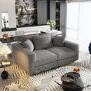 Deep Seat Convertible Sofa With Soft Pillows And Ottomans by HouseOfZazla