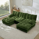 107" U Shaped Modern Sofa Modular Sectional Cloud Couch with Ottomans