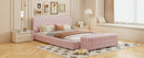 2-Pieces Bedroom Sets Queen Size Upholstered Bed with Rectangular Upholstered Ottoman for Bedroom,Pink