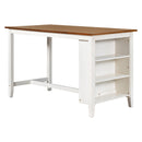 5 Pieces Counter Height Rustic Farmhouse Dining Room Wooden Bar Table Set with 4 Chairs, White